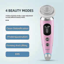 (White) Face Massager Microcurrent Skin Care Beauty Machine Led Rejuvenation Hot Compress Lifting Wrinkles Remover Beauty Tools