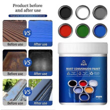 (300g, Black) Metal Rust Converter Water Based Rust Proof Paint Metallic Paint Rust Prevention Color Steel Tile Renovation Rust Stabilizer