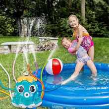 (one, D) Dinosaur Octopus Water Spray Sprinkler For Kids,Summer Outside Toys Backyard Games 8 Wiggle with Sprin Tubes,Garden