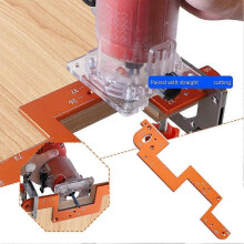 (C, red) Invisible Embedded Handle Slotting Template Handle Tool Slotting Woodworking Mold Auxiliary Artifact Wardrobe Positioning