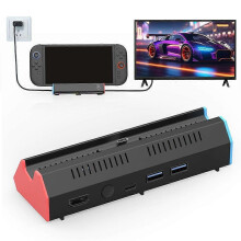 For 2 HDMI Video Conversion Portable TV Docking Station Charging Dock H6