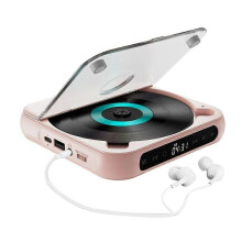 (one size, pink) Bluetooth Desktop Player with Sound Speakers, Music Player for Home with Headphone,Rechargable Personal Players for Car