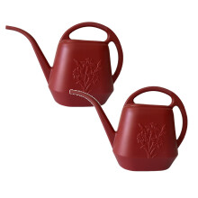 Vandkande, 1 gallon lang tud med blomstermønstre, komfortabelt håndtag, vandkander til indendørs have, grøn - 2 stk.