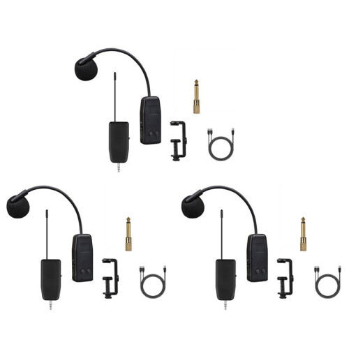 3X Violin Wireless Microphone Musical Instrument Microphone Stage Performance Audio Receiver and Transmitter Short Clip