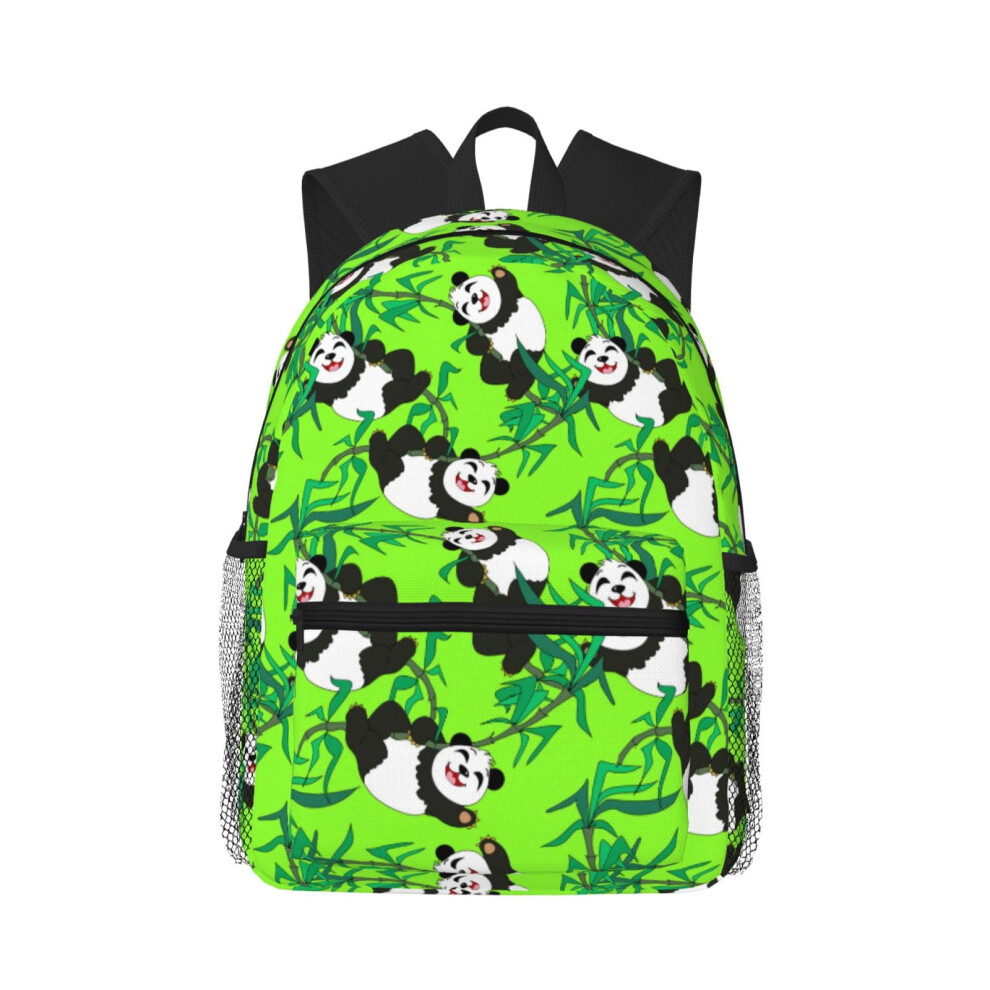 Panda Leaf Pattern Backpack Laptop Travel Hiking Bag 900881732581