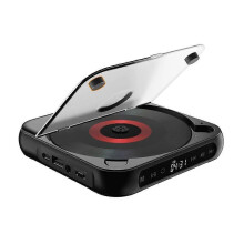 (one size, black) Bluetooth Desktop Player with Sound Speakers, Music Player for Home with Headphone,Rechargable Personal Players for Car