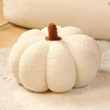 Miękka poduszka w kształcie dyni, pluszowa zabawka w kształcie dyni, poduszka na sofę, dekoracja na Halloween, prezent, biała, 23 cm