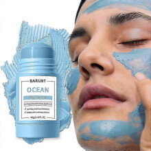 (Sea) Deep Cleansing Clay Mask for Face, Portable Facial Mask Stick, Poreless Purifying Mud Mask Blackhead Removal for Women Men