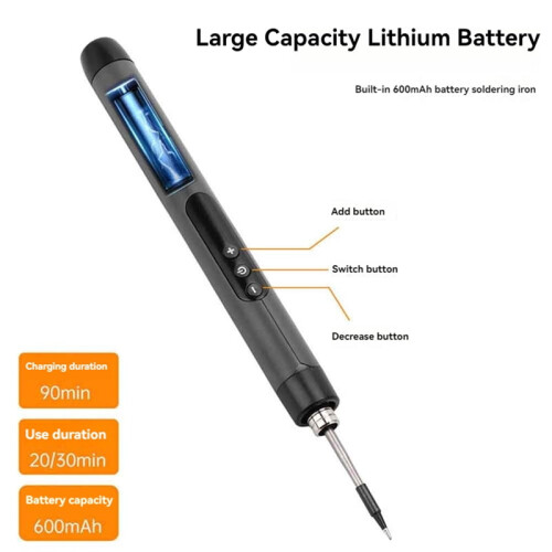 USB Soldering Iron Portable with Type-C and 600mAh Battery