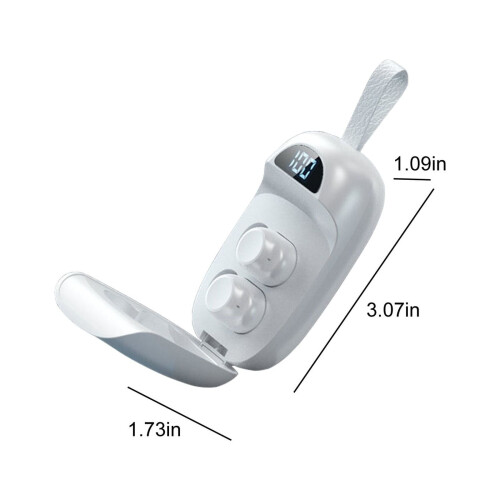 Ασύρματα ακουστικά Bluetooth Tarmeek με οθόνη LED, μίνι αναδιπλούμενη θήκη, διπλή θήκη για 2