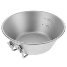 Faltbare Campingschüssel aus Titan mit silbernem Griff (1 Stück)