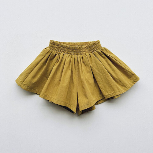 Flickor Culottes Shorts Gula 2-3 År 1