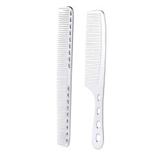 2Pcs Salon Hair Comb with Scale Professional Barber Hairdressing Space Aluminum Comb Metal Hair Cutting Comb