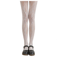 Meia-calça feminina de seda transparente com modelagem modeladora e renda, branca, tamanho único.