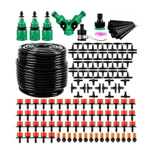 164FT Drip Irrigation System Kit 1/4" Tubing Automatic Garden Watering Sprinkler for Garden Greenhouse Yard Lawn