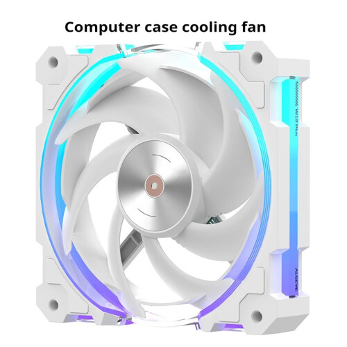 12CM Computer Case Cooling Fan ARGB Light Synchronization PWM Intelligent Temperature Control Silent Fan Black 2