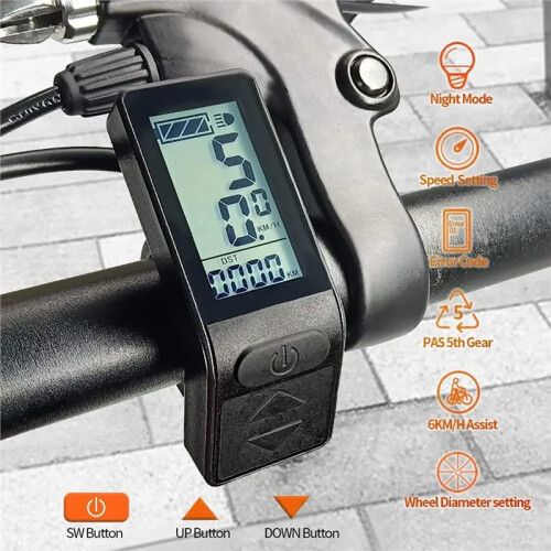 Ebike KT-LCD4 LCD Display,  Control Panel Tachometer, Waterproof 5-Pin for Electric Bicycle KT Controller