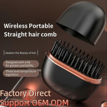 (1pcs, pink) .Lazy Hair Straightener, Wireless Straight Hair Comb and Straighten Roll T49C
