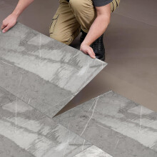 (Dark Gray, 52pcs) 26/52 Pcs Marble Texture PVC Self-Adhesive Floor Tiles - Peel & Stick Easy Install for Rental Homes, Bedroom & Kitchen