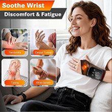 Cordless Wrist Hand Heating Pad Massage,Hand Arthritis,Wrist Pain Relief,Heat Wrap Pad,with Touch Screen, Vibration and Adjustable Heat Settings Hot