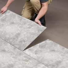 (Light Gray, 52pcs) 26/52 Pcs Marble Texture PVC Self-Adhesive Floor Tiles - Peel & Stick Easy Install for Rental Homes, Bedroom & Kitchen