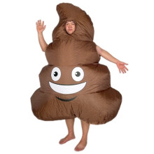 (Marron, 150-190cm) Déguisement gonflable rigolo de crotte, pour adulte