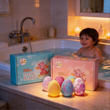 (1set, blue 120g*6pcs) 120g X 6pcs Bath Bomb Set With Dinosaur Toy Essential Oil Fizzy Salt Balls Bubble Bath For