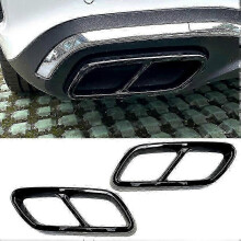 compatible with - C-Class W206 C200 C260 C300 2022+ Car Tail Throat Exhaust Pipe Muffler Tip Cover ABS Shiny Bl