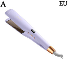 (one size, blue US) Hair Straightener Curling Iron Digital Display Dual-Use Hair Straightener Lot D8