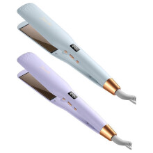 (one size, blue EU) Hair Straightener Curling Iron Digital Display Dual-Use Hair Straightener Lot D8