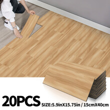 (Pine Wood Grain, 20pcs) 20/50pcs Wood Grain Self-Adhesive Flooring, 15Cm X 40Cm, Thickened IXPE Material, Home Decoration Retro Tiles,