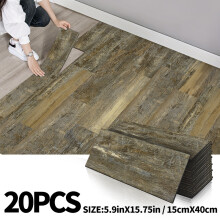 (Retro Pattern, 20pcs) 20/50pcs Wood Grain Self-Adhesive Flooring, 15Cm X 40Cm, Thickened IXPE Material, Home Decoration Retro Tiles,