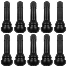 TR412, TR413, TR414 Black Rubber Snap-in Tire Valve Stems for 0.453" Rim Holes (Tubeless Tires) - 100 Pcs