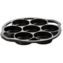Lodge Cast Iron Mini Cake Pan. Pre-seasoned Cast Iron Cake Pan for Baking Biscuits, Desserts, and Cupcakes.