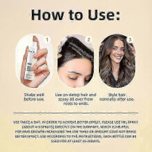 (3) Hair Growth Spray, With Cypress Leaf Extract and Biotin, Non-Greasy, Helps Prevent Hair Thinning & Hair Loss, for Scalp