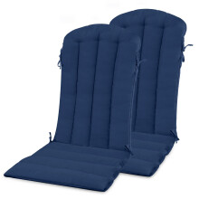 YEFU Adirondack Stoel Kussen, Dun Schommelstoel Kussen met Bandjes Set van 2, Opvouwbaar Tuinstoelkussen voor Binnen en Buiten, 19.7x18.9x1.5 Inch, N