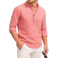 Deelmo Men'S Cotton Blend Solid Regular Fit Full Sleeve Short Kurta | Men'S Trendy Short Kurta