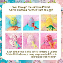 (1set, pink 120g*6pcs) 120g X 6pcs Bath Bomb Set With Dinosaur Toy Essential Oil Fizzy Salt Balls Bubble Bath For