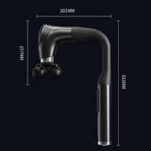 (1set, yellow) Bent Handle Massage Gun Deep Tissue Muscle Massager with LCD Display, 4 Massage Heads, Portable Fascia Gun for Full Body Relief
