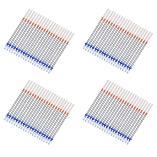 80 Pcs 0.7mm Tip Gel Silver Tone Ink Pen Refill Replacement