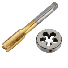 High Hardness UNF 1/2 -28 HSS Titanium Coated Tap & Round Die Set Thread Tool compatible Mold Machining+qwl