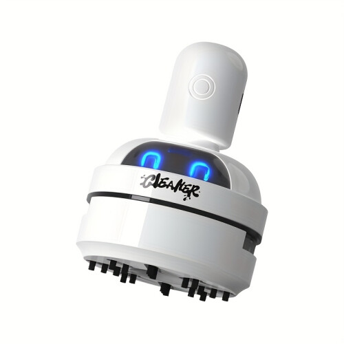 (white) 1pc Desktop Vacuum Cleaner - 3-Speed Powerful Handheld Mini Computer Cleaner for Desks & Various Surfaces, Desktop 2