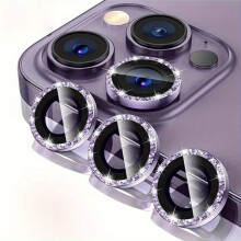 (iPhone 15) Lens Protector Purple Metal Ring Protective Glass Case Compatible with for iphone 17/17 Air/17 Pro/17 Pro Max, for