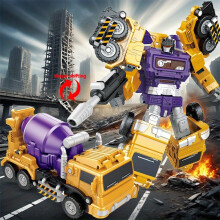 1pc engineering vehicle mixer robot in two forms, mecha and Transformer model figurines, birthday gifts, perfect