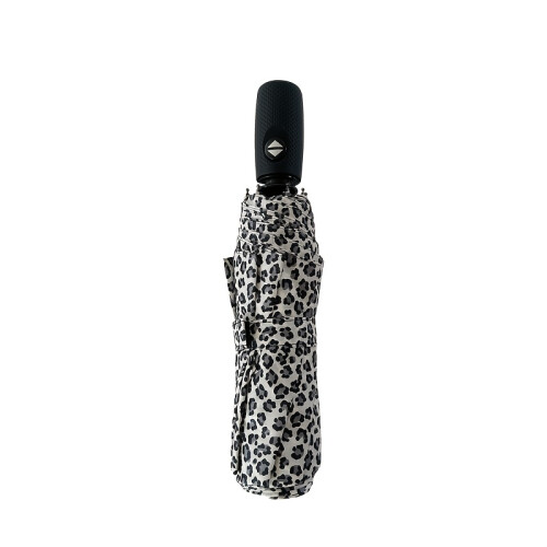 (Blue Leopard Print) 1pc Automatic Open/Close Windproof Travel Umbrella - Compact Folding Design, 8-Rib Sturdy Frame, Gradient Color