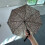 (Blue Leopard Print) 1pc Automatic Open/Close Windproof Travel Umbrella - Compact Folding Design, 8-Rib Sturdy Frame, Gradient Color 3