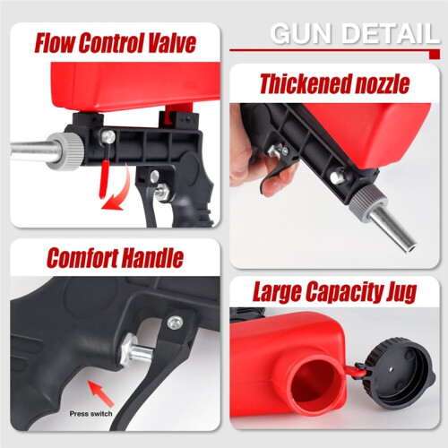 Adjustable Sandblasting Gun Set Portable Gravity Pneumatic Blasting Set Handheld Air Tool 1