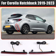 Feu Arrière de Pare-Chocs Modifié avec Réflecteur, Feu de Freinage et Antibrouillard pour Hatchback 2019-2023, Rouge