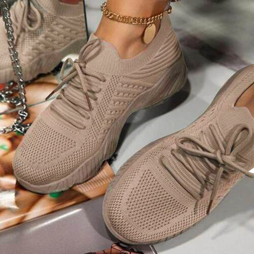 Damesneakers i mesh, khaki, størrelse 4,5 2