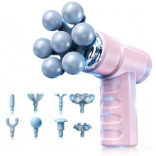 Massage Gun 5 Modes Portable Muscle Massager with 7 Replacement Heads, Small Quiet Handheld Percussion for Travel
